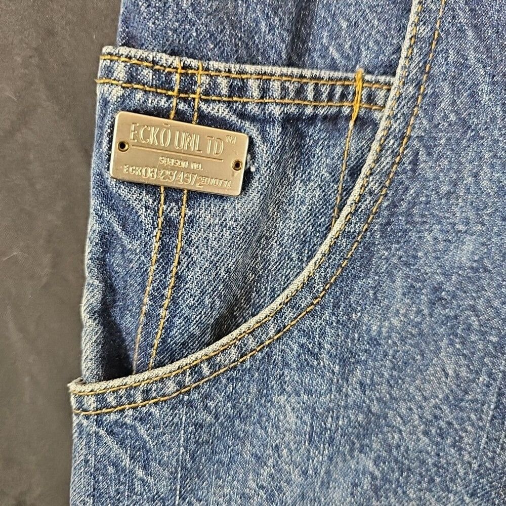 Ecko Unltd Vintage Baggy Jean Shorts Size 40 - Picture 2 of 8